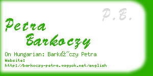 petra barkoczy business card